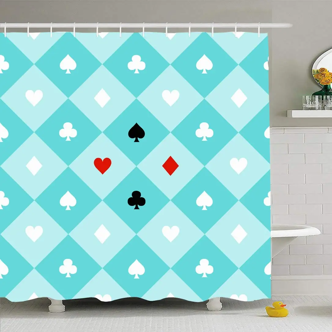 Набор штор для душа с крючками 66x72 Алиса черные костюмы синяя текстура Шотландка