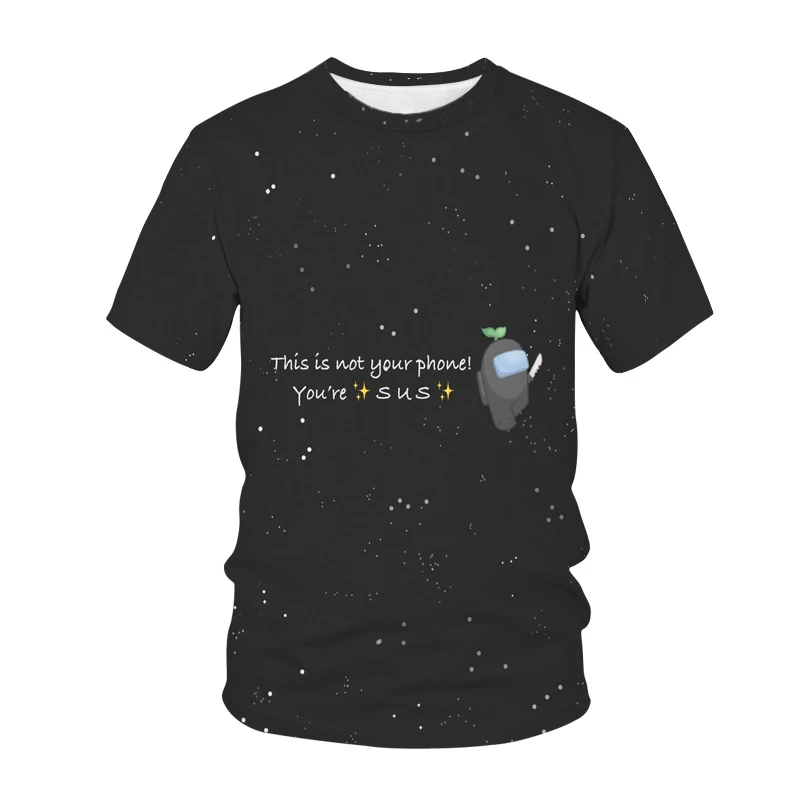 

3D Printed Men's and Women's Street Leisure Sports Short Sleeve Summer Children's T-Shirt Game Animation Space Werewolf Kill