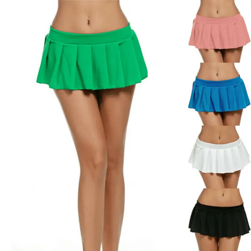 Женские сексуальные короткие юбки с оборками плиссированное микро мини-платье