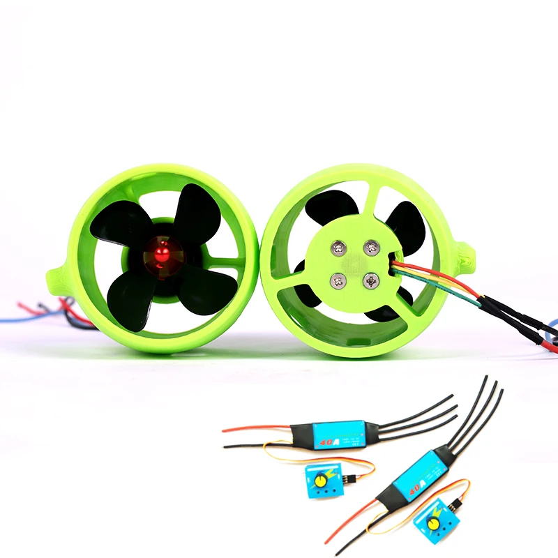 Купи DC 12V~24V Electric Turbine Power 4 Blade Underwater Thruster CW CCW Propeller 3-phase brushless motor for RC Boat Bait Assembly за 2,450 рублей в магазине AliExpress