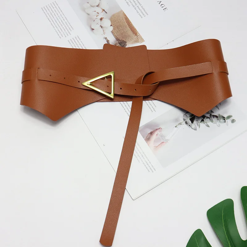 

Luxury designer fashion waist belt High quality Metal triangle buckle leisure Belts Women blouse skirt belt woman Waistband