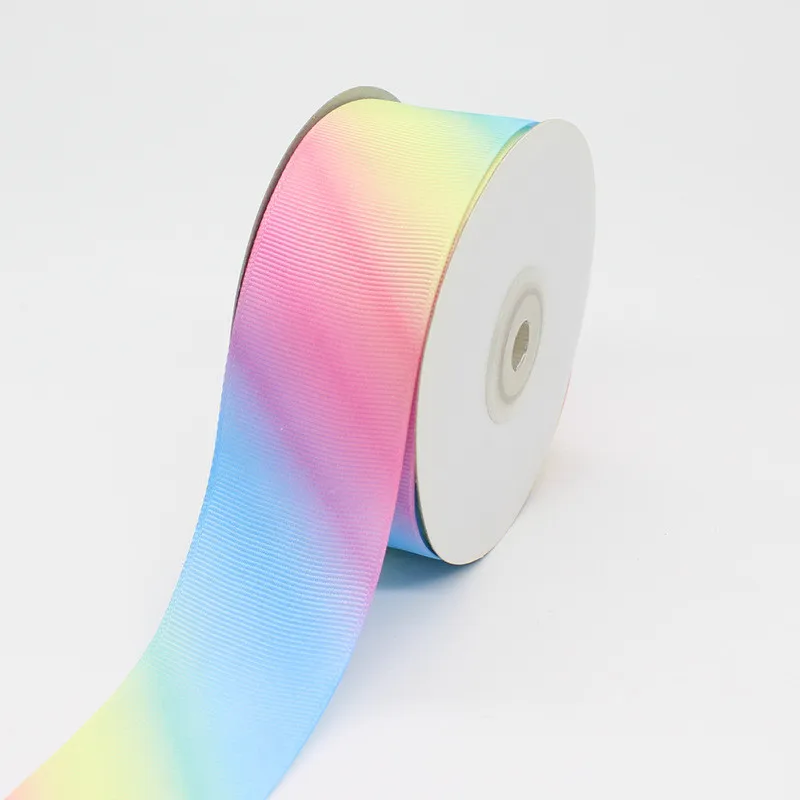 3 м/лот Zephyr постепенные радужные полосы Grosgrain лента Подарочная Упаковка букет