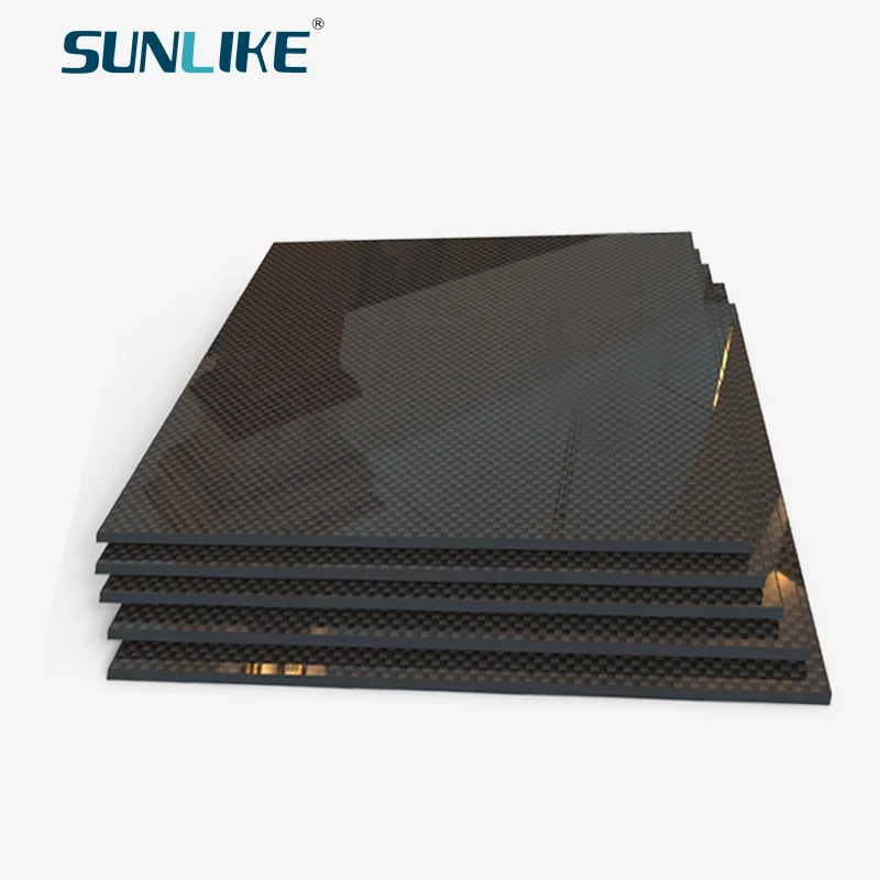 

245MM X250MM Glossy Surface 3K Carbon Fiber Sheet Plate Panel 0.25mm to 6mm High Composite Hardness RC Model