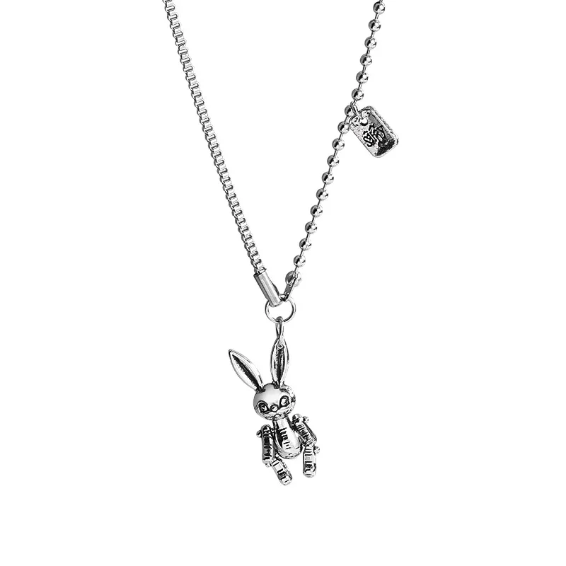 

Bunny necklace female hipster net red ins hip-hop clavicle chain personality Korean street pendant couple pendant tide