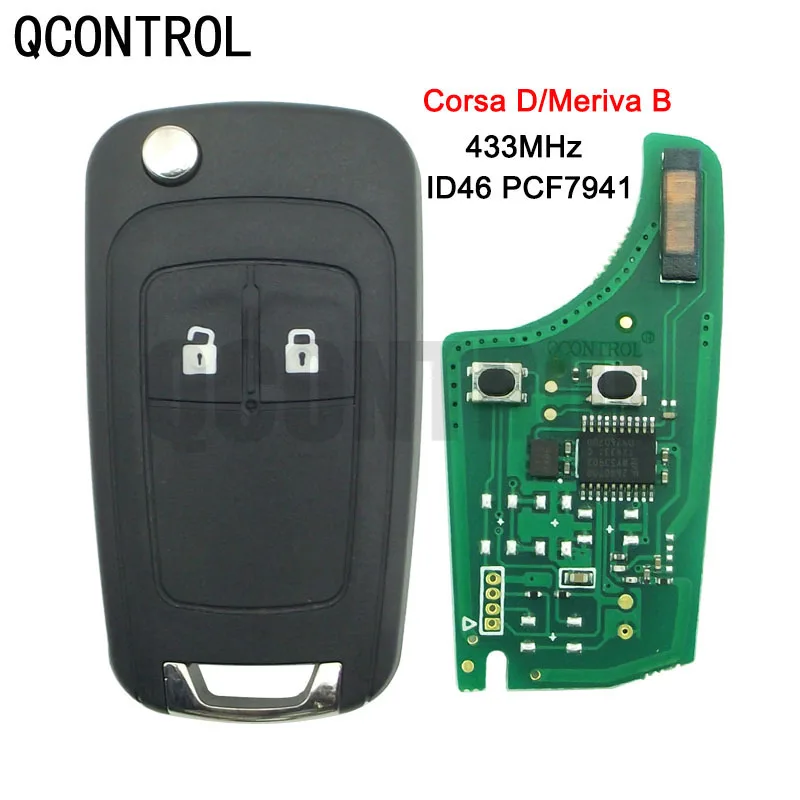 

QCONTROL G4 -AM433TX Vehicle Remote key suit for opel /Vauxhall Corsa d suit (2007 +,Meriva 2010 + with pcf7941 chip