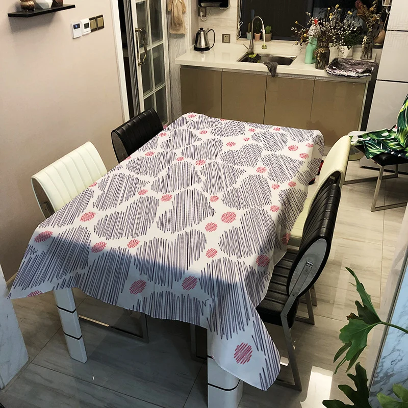 

Printing color polygon pattern washable decorative household waterproof tablecloth