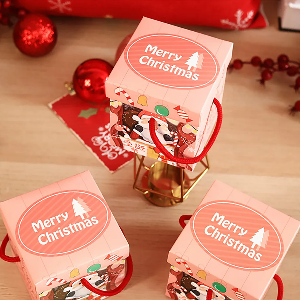 18pcs Christmas Gifts Packaging Box Paper Square Cube Apple Candy Container Present For Friends Presentes De Natal | Дом и сад