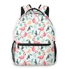 Модный женский рюкзак, школьные ранцы для девочек-подростков с тропическими фламинго и пальмовыми листьями, студенческий ранец