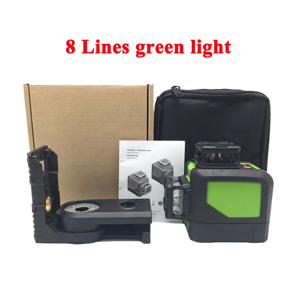 8 lines green light 12 линий 8/5 линий зеленый светильник лазерный нивелир портативный самонивелирующийся лазерный уровень зеленый луч лазерный нивелир метр - Цвет: 8 lines green light