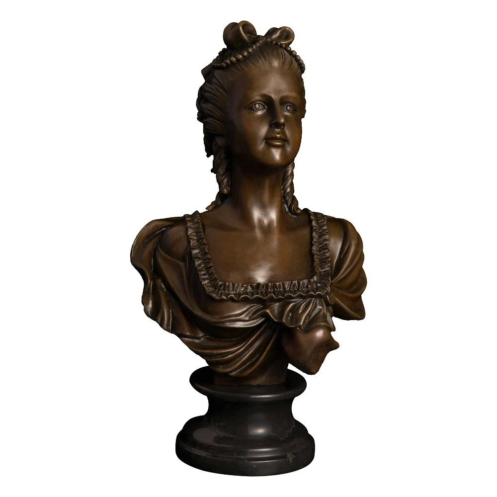 49 см бронзовая Европейская скульптура Бюст Женщины фигурка Западная молодой