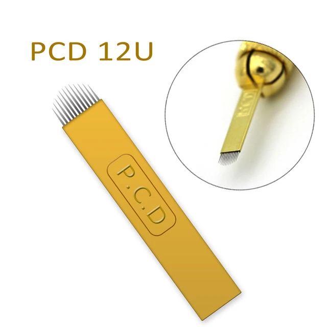 50 шт. Lamina Agulhas микроблейдинг tebori 14 pin твердая PCD игла клинок Перманентный макияж