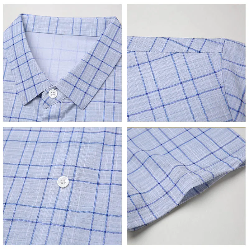 COODRONY Мужская рубашка с коротким рукавом модная классическая в клетку для весны и