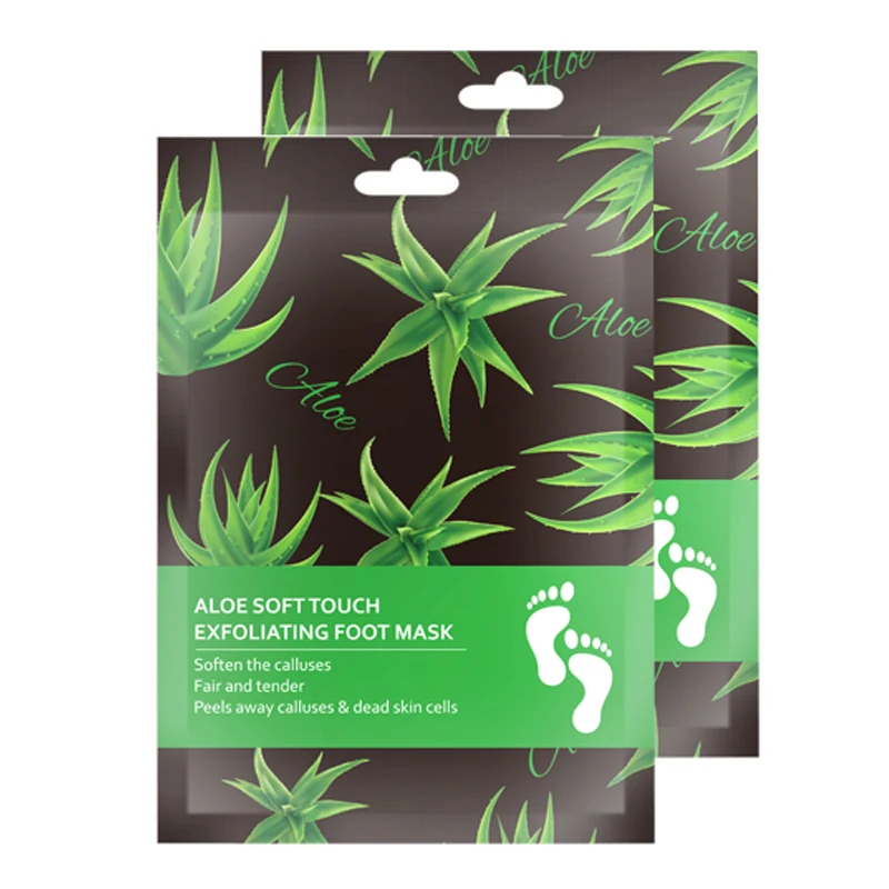 Отшелушивающие носки для ног с алоэ 2 пары/4 шт. увлажняющие педикюра многослойные