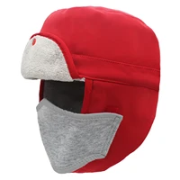 caps with mask winter hat for men frost hat%ef%bc%8cmens and women in autumn keep warm water proof rain and snow cap