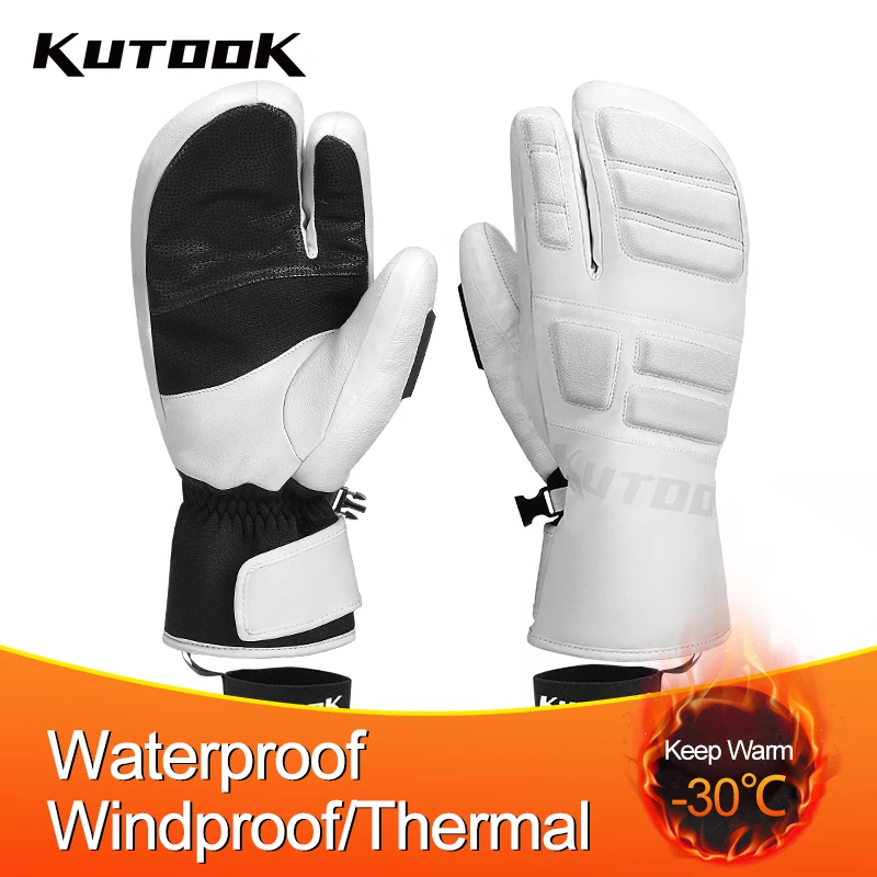Зимние лыжные перчатки kutake теплые водонепроницаемые для катания на лыжах