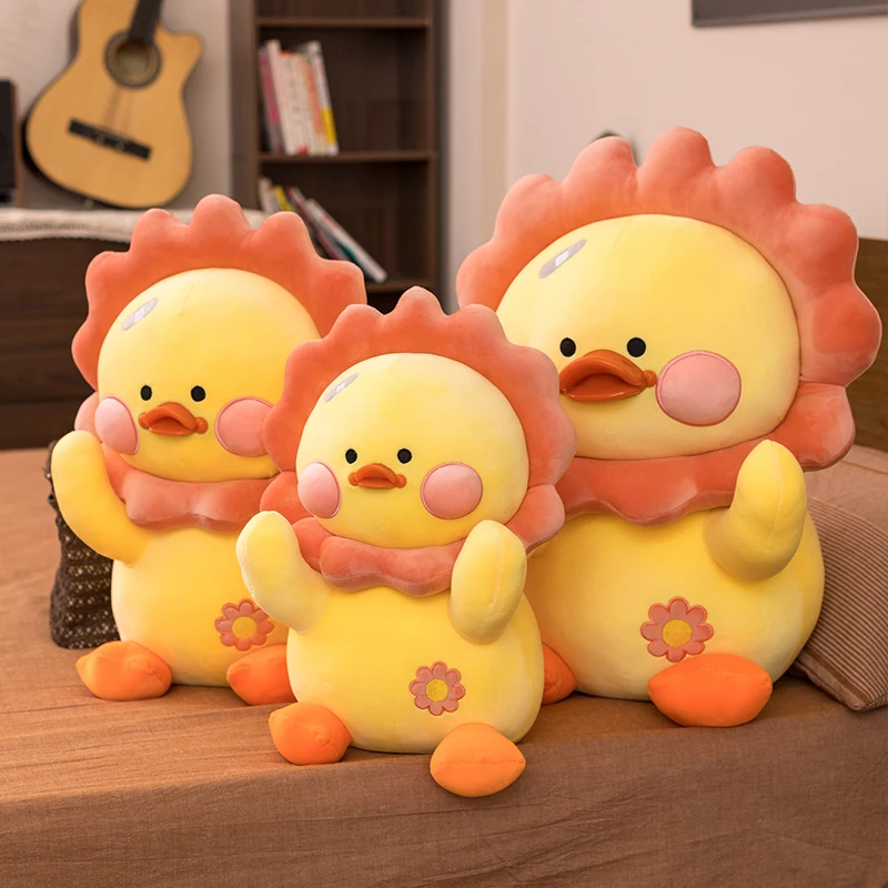 

Creative Lovely 25/35/45/55/70CM Plush Sunflower Duck Soft Stuffed Animals Dolls Home Decor Children Plushie Toys For Kids Gifts