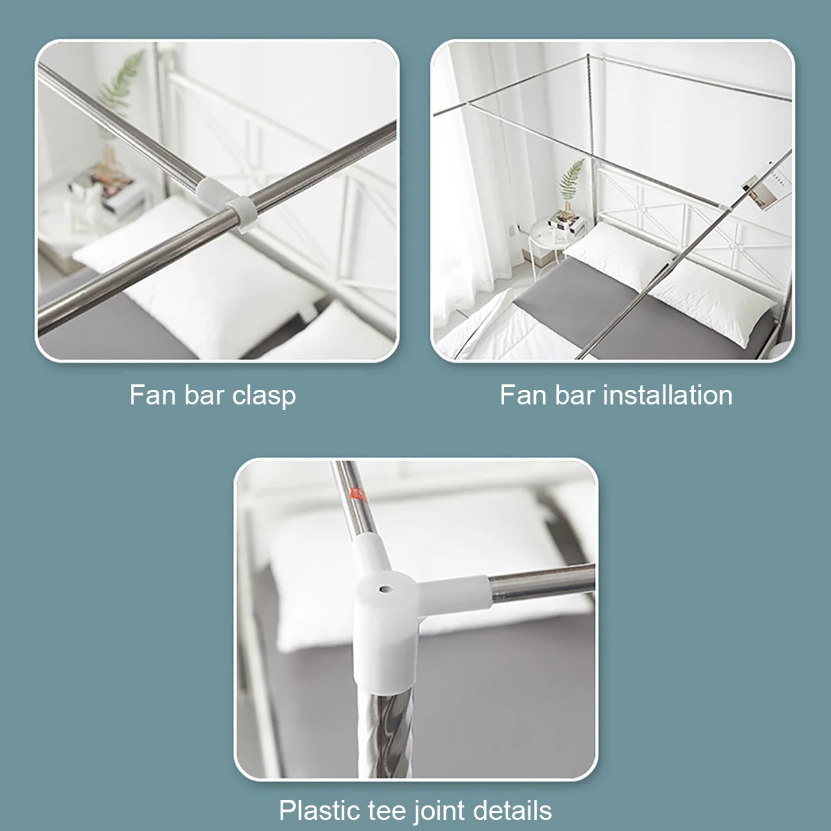 

21mm 4 Corner Post Bed Canopy Mosquito Netting Bracket No Mosquito Net