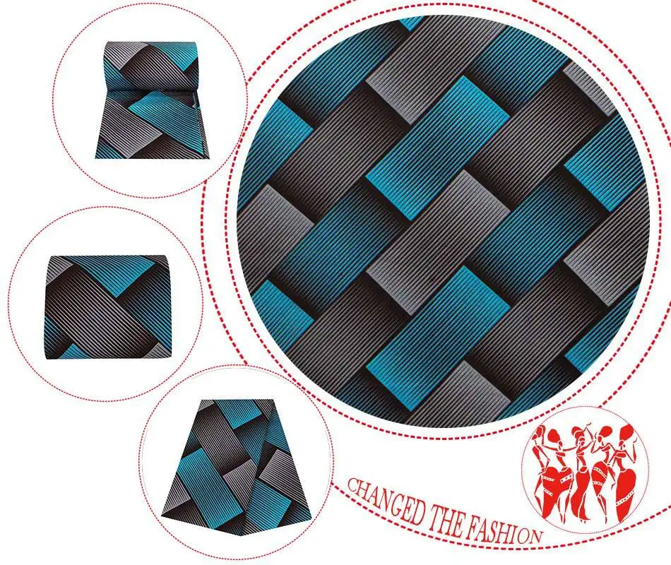 

Geometric Patterns Prints African Ankara Wax Fabric Wholesale 6 Yards High Quality Ankara African Wax Print Fabric for Patchwork