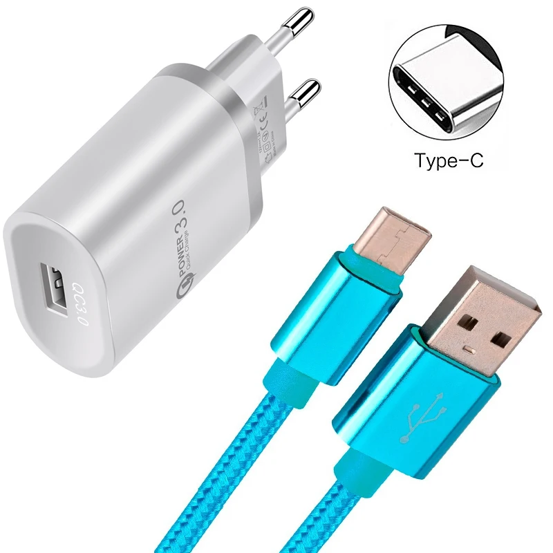 Зарядный кабель USB Type C для Samsung S8 A20e A40 Sony Xperia 10 XA2 Ultra Huawei P20 P9 Honor 9X Pro Redmi Note 7