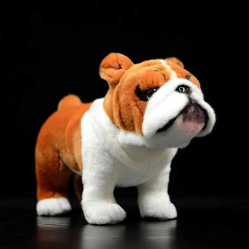 23cm High Real Life British Bulldog Plush Toy Realistic Standing Dogs Stuffed Animal Toys For Kids and Pets