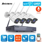 4 канала, беспроводной сетевой видеорегистратор, 5 Мп, HD, наружная версия, CCTV, комплект видеорегистратора, водонепроницаемый IP66, Wi-Fi, набор камер P2P