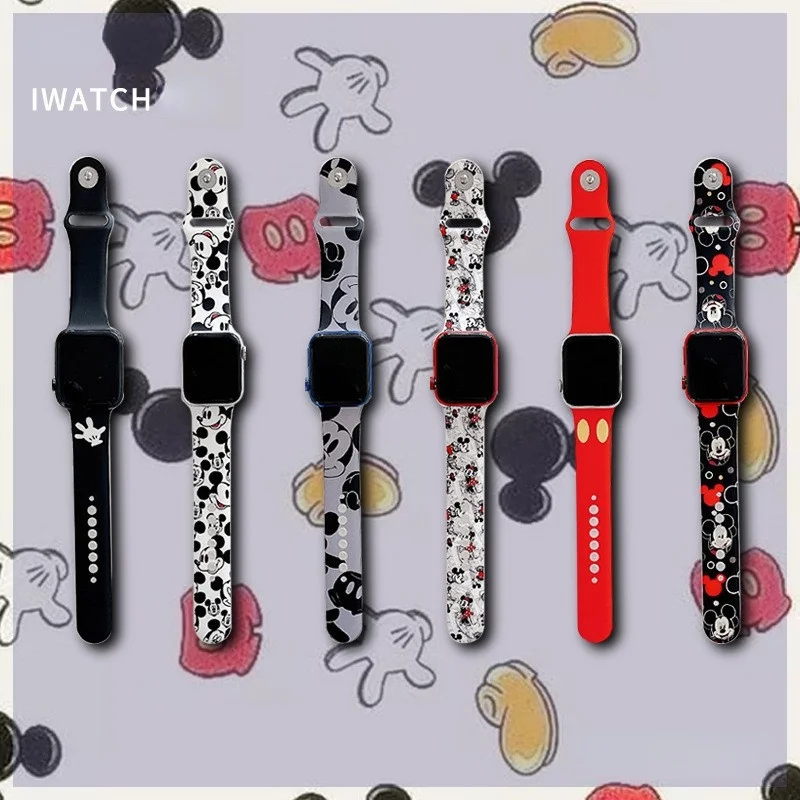 Correa de Tpu de Mickey Mouse de Disney para IWatch, Correa deportiva de 40mm y 44mm para Apple