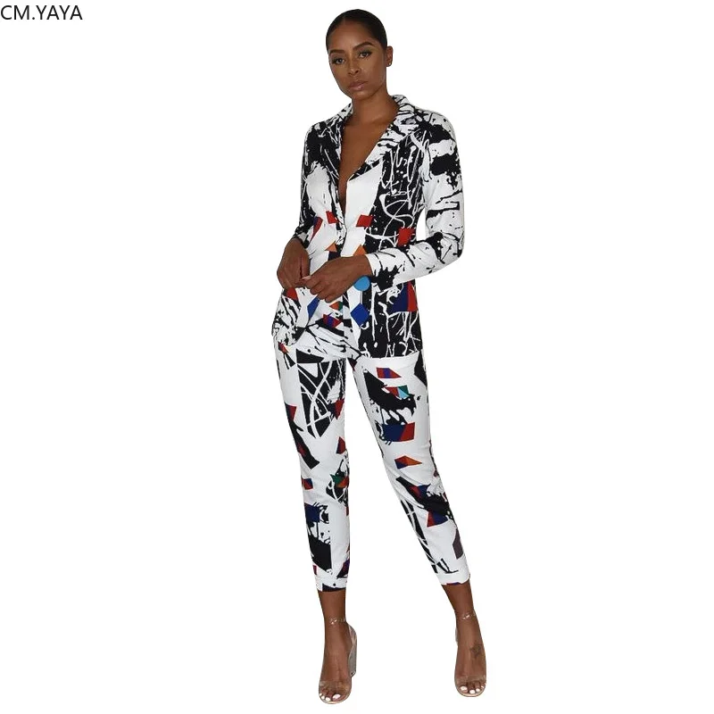 Женский зимний спортивный костюм с камуфляжным принтом пиджак длинным рукавом и