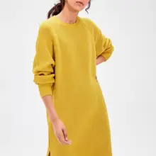 Trendyol желтый Sim детальное платье-свитер TWOAW20EL0039 Trendyol желтый Sim детальное платье-свитер TWOAW20EL0039