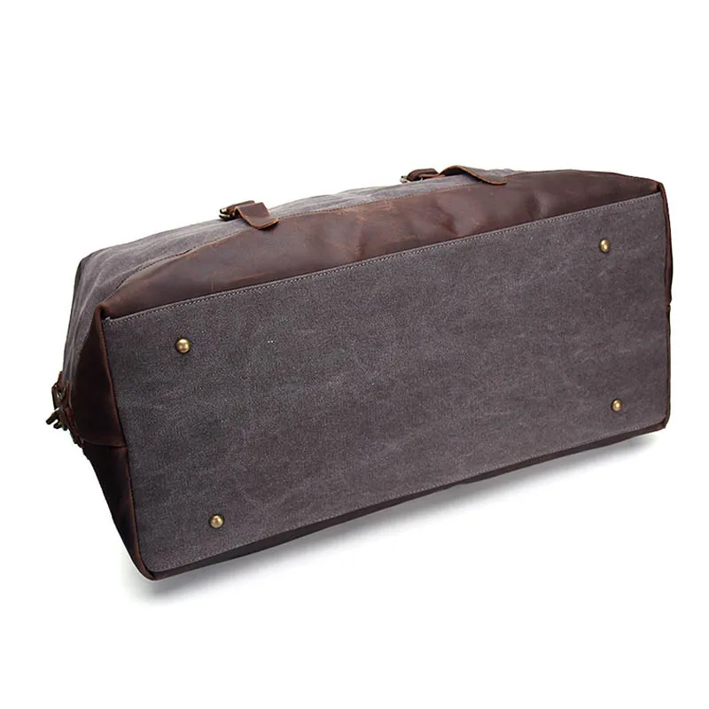 Модные холщовые кожаные мужские дорожные сумки для переноски багажа спортивные
