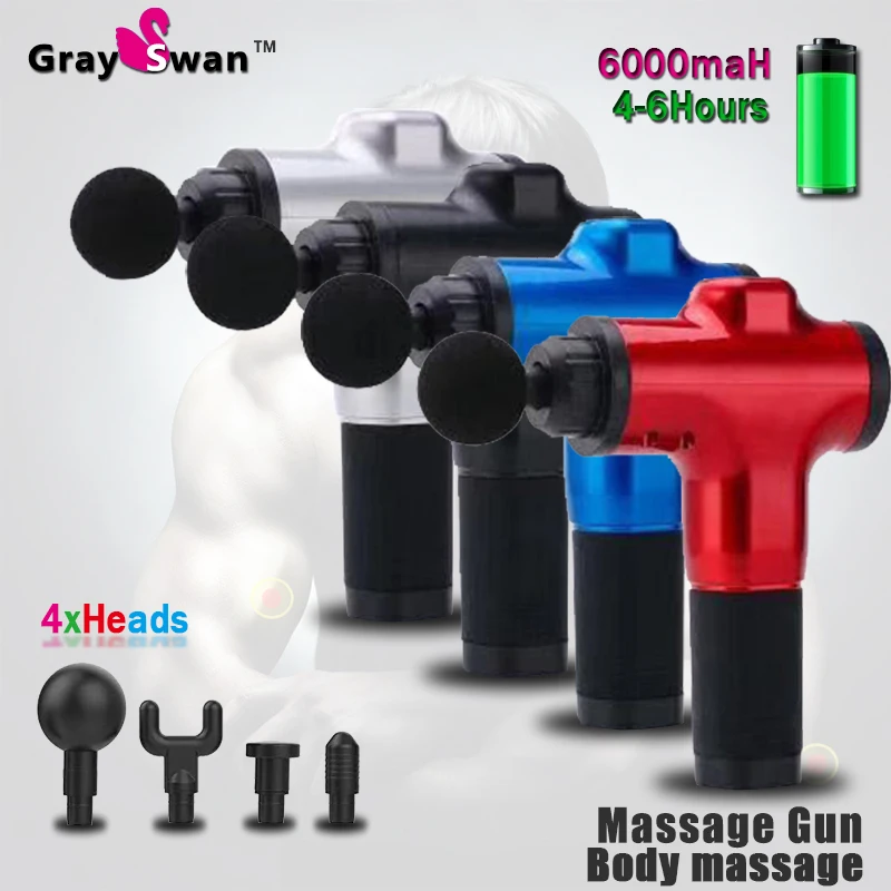 GraySwan fascial gun Level30 muscle massager pain body relaxation slimming shaping relief heads with bag massage | Красота и здоровье