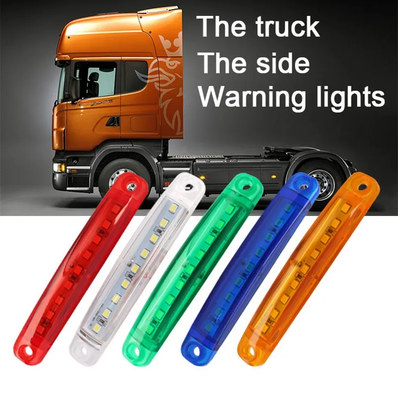 

Trailer Side Marker Indicators light Car Signal Brake Rear Warning Tail Light 9 LEDs 12V 24V Warning Lamp Bus Taillight