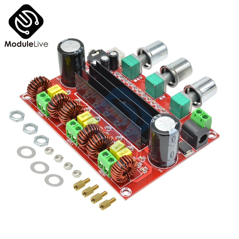 Плата усилителя мощности Top Sound TPA3116D2 50 Вт * 2 + 100 1 каналов (левый/правый/сабвуфер)