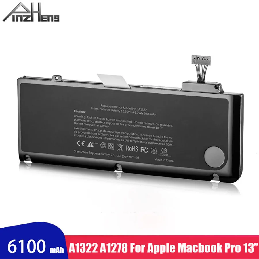 Аккумулятор для ноутбука PINZHENG подходит Apple Macbook Pro 13 A1322 A1278 напряжение с защитной