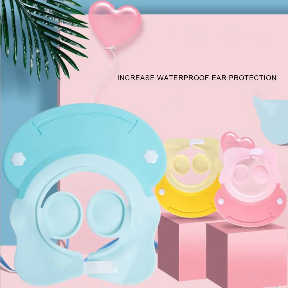 

Children Waterproof Cap Safe Baby Bath Shower Hat Adjustable Accessories Visor For Bathing Protect Eyes Ears PVC Suit 0-6 Kids