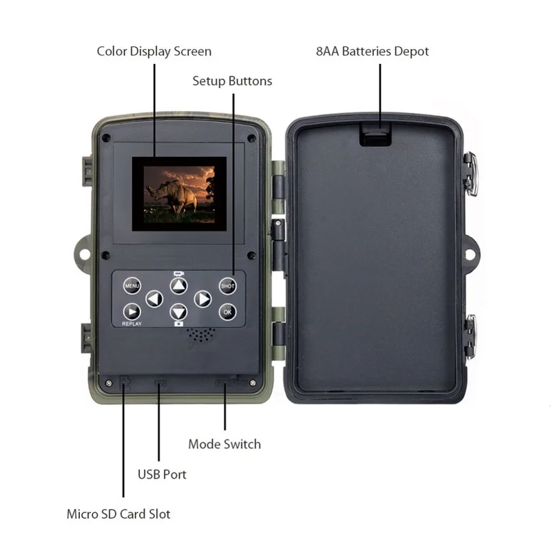 HC801A охотничья камера Trail ночная версия 16MP Ip65 дикая природа фото ловушки 0 3 s