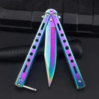 440c stainless steel butterfly knife multifunction foldable training butterfly knife dull gaming tool no edge training knife