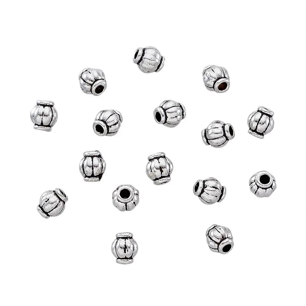 Pandahall 100 шт. 4 мм тибетские серебряные бусины разделители круглые металлические