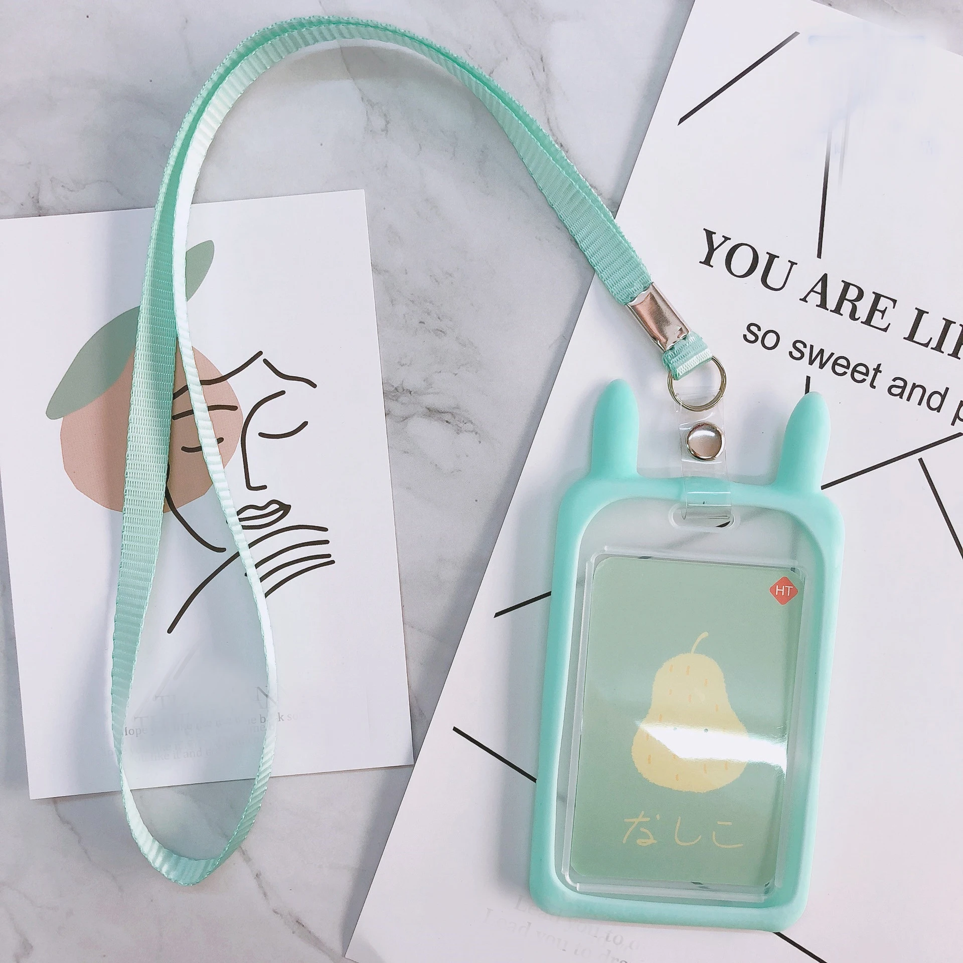 High Quality ID Credit Card Holder Cute Cartoon Silicone Bus Case Neck Strap with Lanyard Badge Kids Christmas Gifts | Багаж и сумки