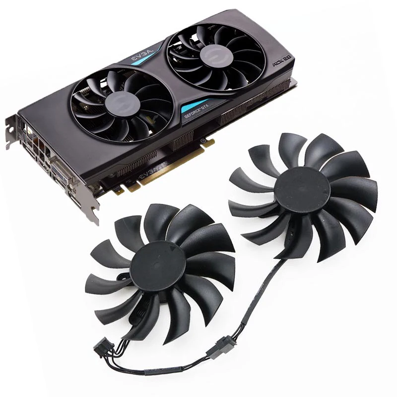 Вентилятор для графического процессора видеокарт EVGA GTX950/960/970/980/980ti ACX 87 мм|Кулеры