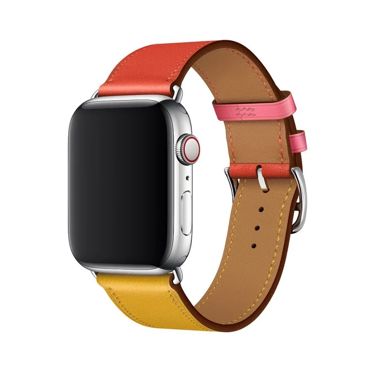 Ремешок из натуральной кожи для Apple Watch 40 мм 38 44 42 браслет Band Series SE 6 5 4 3 2 1|Ремешки