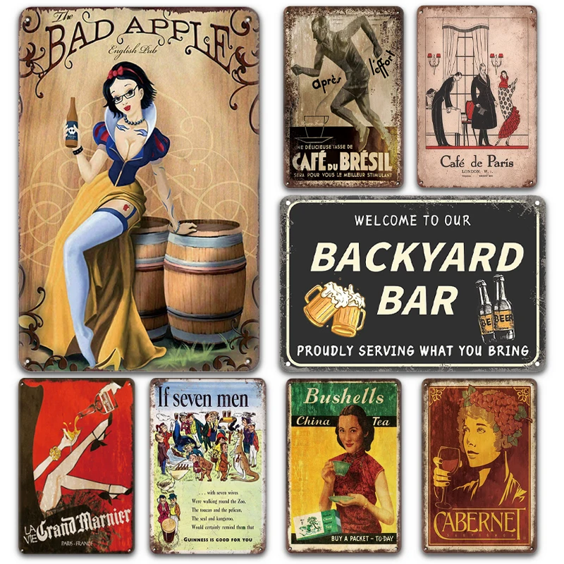 

INEED Vintage Funny Bar Wall Sticker Tin Plate Retro Beer Decorative Metal Poster Man Cave Room Wall Plaque Iron Sign Home Decor
