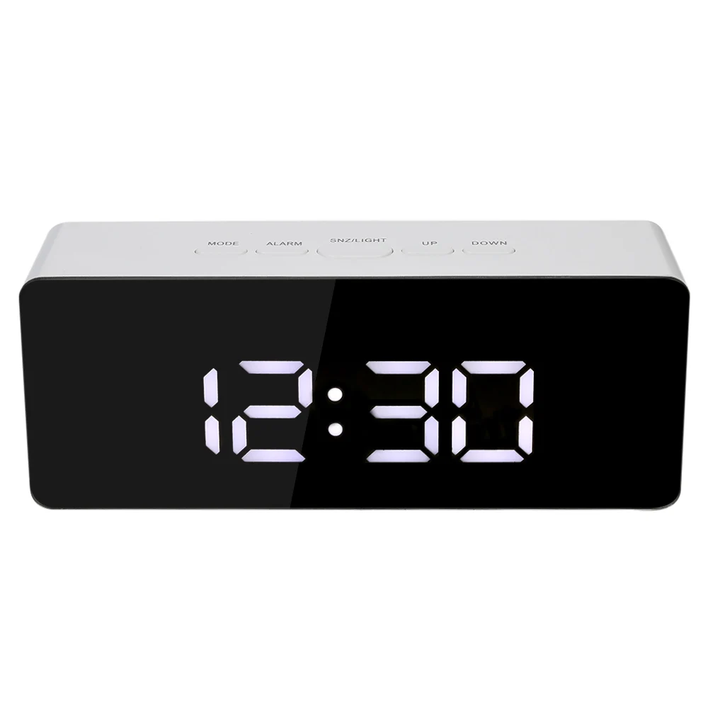 Цифровые Настольные часы зеркало светодиодный дисплей настольные цифровые с