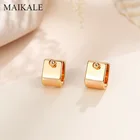 Женские серьги-гвоздики MAIKALE, корейские серьги с квадратным медным покрытием золотогосеребряного цвета, Геометрическая Подарочная бижутерия