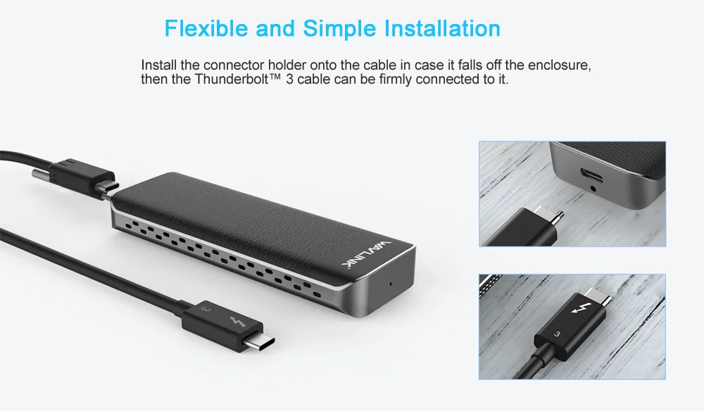Intel Сертифицированный Thunderbolt™3 NVME внешний SSD usb type-C 40 Гбит/с отличное рассеивание для microsoft Windows& Mac OS Wavlink