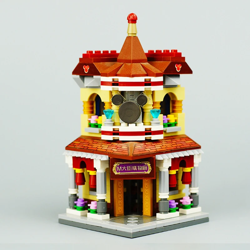 LOZ 1632 городская улица торговый центр магазин архитектура рынка DIY Мини блоки