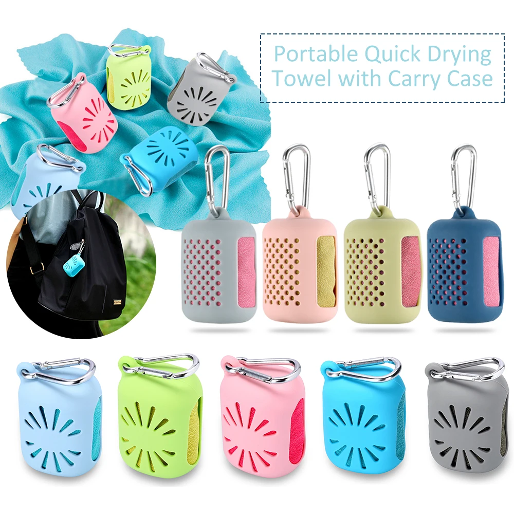 Быстросохнущее полотенце для кемпинга походов путешествий сжатое мини с