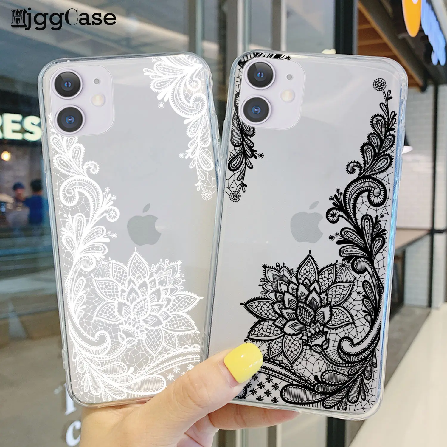 Новинка роскошный черный белый красный кружевной цветок Мягкий силиконовый