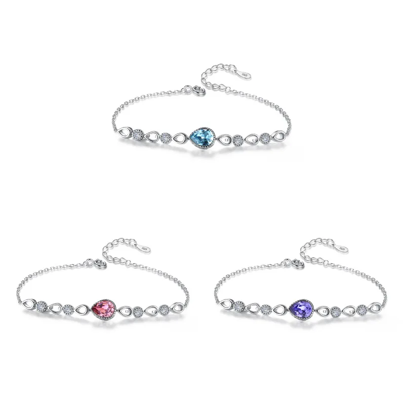 

New S925 Sterling Silver Bracelet lady's tears of mermaid