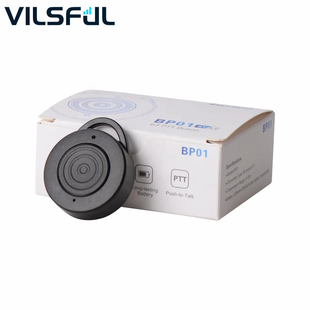 BP01 with Blue-Tooth PTT Button Wireless Intercom for Inrico T320 T640A Two Way Radio