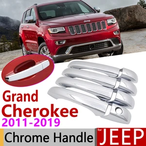 Для JEEP Grand Cherokee WK2 2011  2019 хромированная дверная ручка, автомобильные аксессуары, наклейки, набор отделки 2012 2013 2014 2015 2017 2018